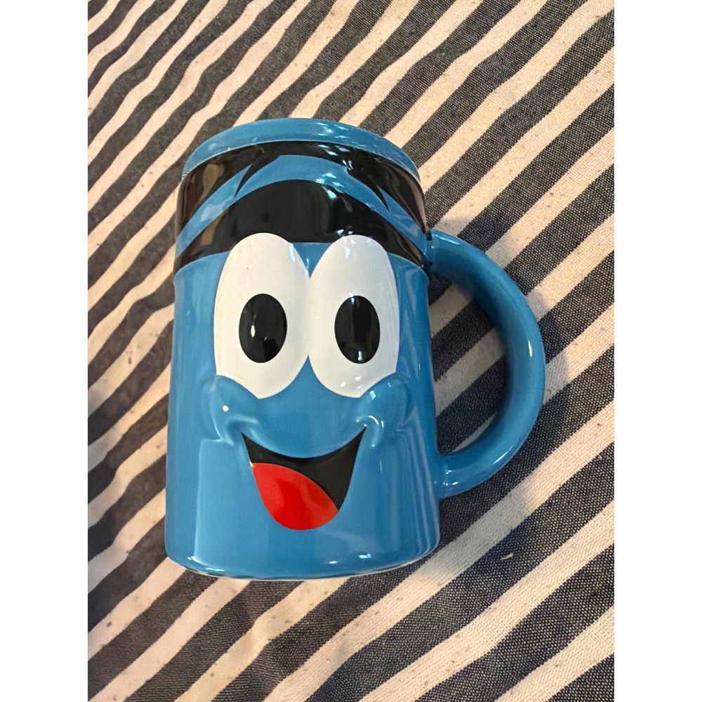 Crayola Blue Crayon Character Ceramic Coffee Mug Embossed Face 2022 H2J12 Blue